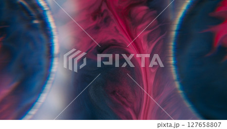Optical effect paint. Art fluid blur. Pink red black acrylic blend color. Defocused dye light spill curve arch abstract gray background. Optical effect paint. Art fluid blur. Pink red black acrylic blend color. Defocused dye light spill curve arch abstract gray background. 127658807