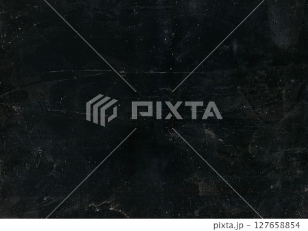 Fractured texture. Old film overlay. White dust scratches grain particles damaged crashed glass weathered effect on dark black abstract background. Fractured texture. Old film overlay. White dust scratches grain particles damaged crashed glass weathered effect on dark black abstract background. 127658854