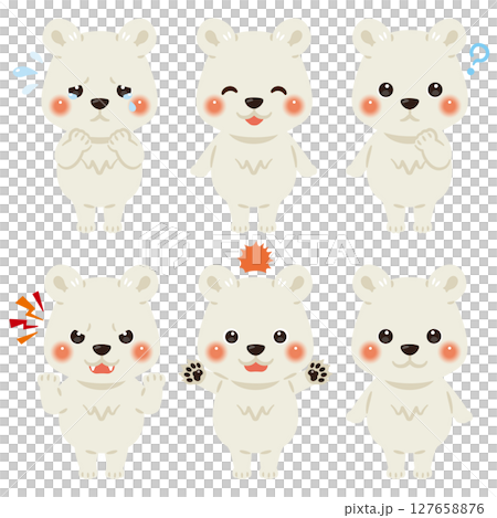 北極熊人物插畫臉部表情集 127658876