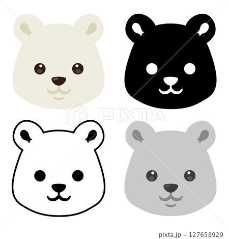 シロクマの顔アイコンセット 127658929