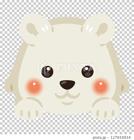 一隻面朝下躺著的北極熊的插圖 127658934