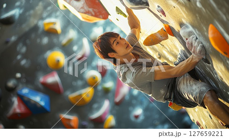 クライミングをする男性 127659221