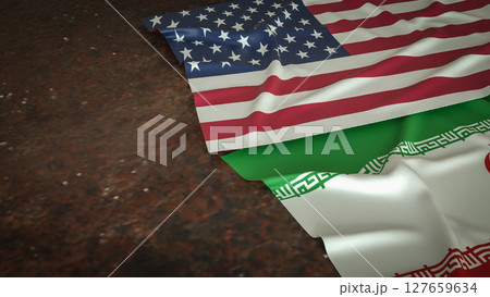 The American and Iran flag for war crisis concept 3d Rendering. 127659634