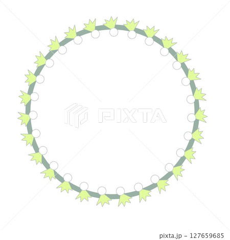 てるてる坊主の円形飾り枠イラスト てるてる坊主の円形飾り枠イラスト 127659685