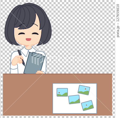 知能検査をする女性 知能検査をする女性 127659810