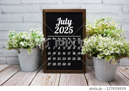 July 2025 annual monthly desk calendar for planning and management 127659939