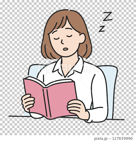 女人讀書時睡著了 女人讀書時睡著了 127659990