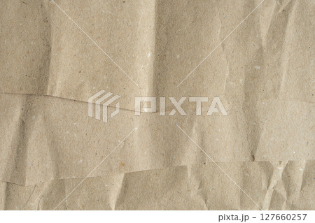 ざらざら質感のベージュ紙｜クラフト・パッケージ用背景　Beige Rough Paper Textu 127660257