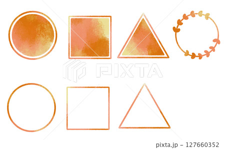 オレンジの水彩フレーム オレンジの水彩フレーム 127660352