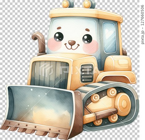 Cartoon construction tractor truck toy 127660506