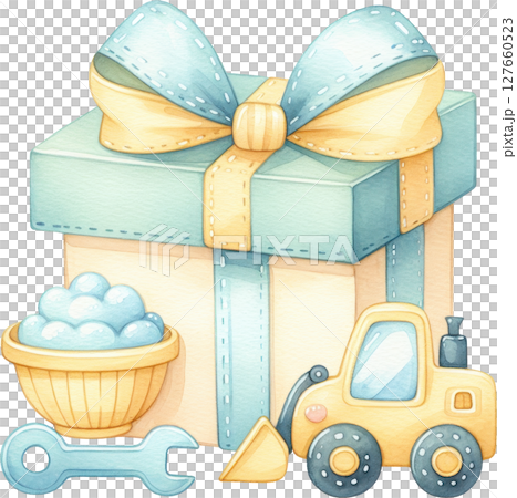 Colorful construction themed birthday gift 127660523