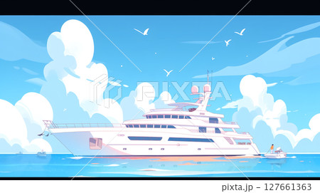 海を走る豪華客船 127661363