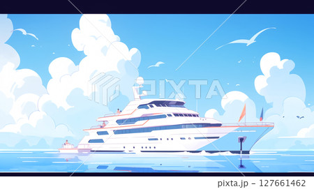 海を走る豪華客船 127661462