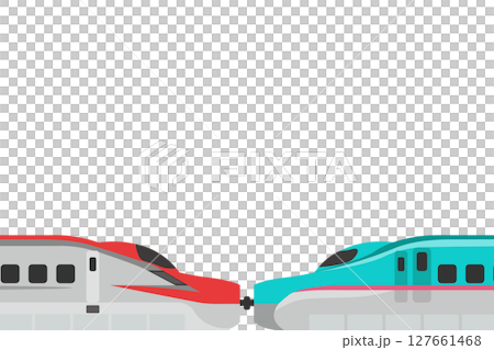 玩具風格的新幹線E5和E6系列連結插畫背景 玩具風格的新幹線E5和E6系列連結插畫背景 127661468
