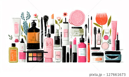 カラフルなネイルカラーの口紅 カラフルなネイルカラーの口紅 127661673