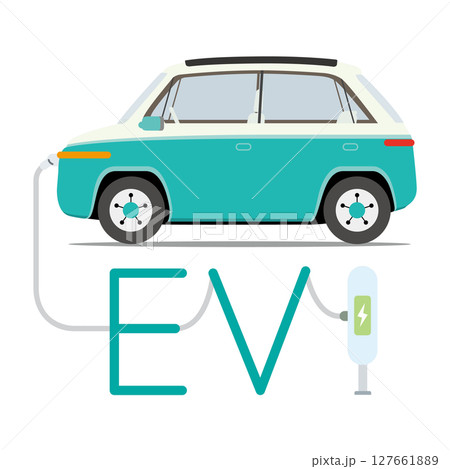 充電スタンドで充電するEV 電気自動車 充電スタンドで充電するEV 電気自動車 127661889