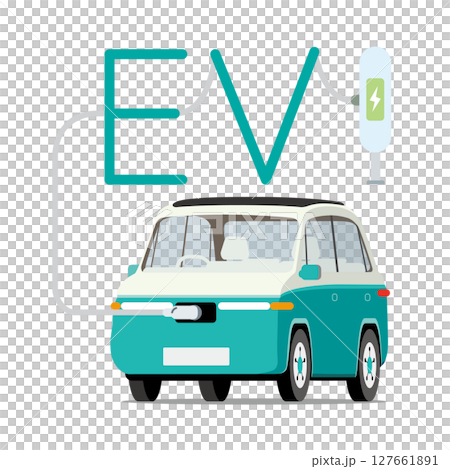 充電スタンドで充電するEV　電気自動車 127661891
