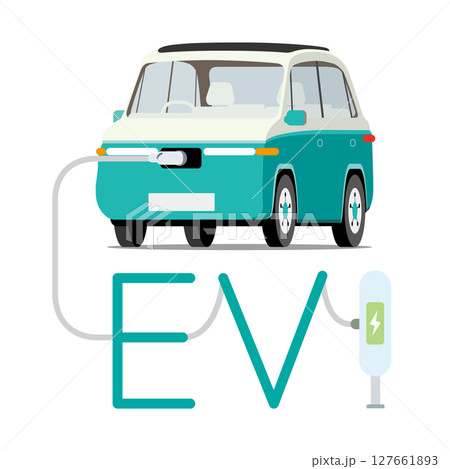 充電スタンドで充電するEV　電気自動車 127661893