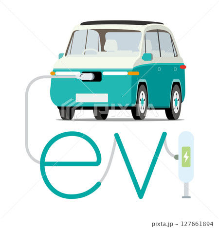 充電スタンドで充電するEV　電気自動車 127661894
