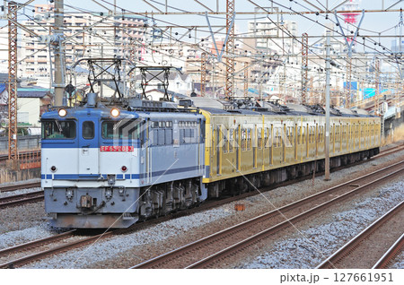 東海道本線　相模貨物　JR貨物　EF65-2083＋西武鉄道　3000系　3009F　近江鉄道甲種 127661951