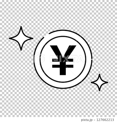 日元符號硬幣圖示說明 日元符號硬幣圖示說明 127662213