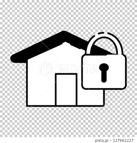 Padlocked house icon 127662227