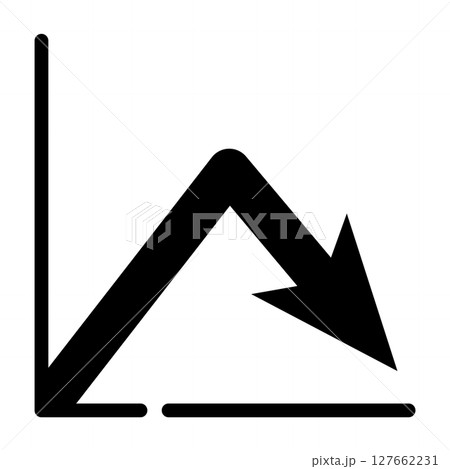 下向き矢印のグラフアイコンイラスト 127662231