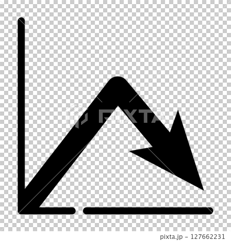 下向き矢印のグラフアイコンイラスト 127662231