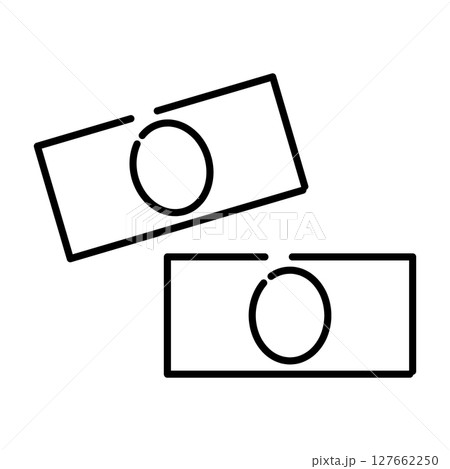 紙幣が舞うアイコンイラスト 127662250