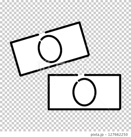 紙幣が舞うアイコンイラスト 127662250