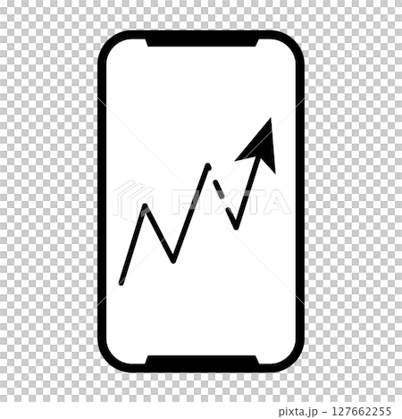 Rising graph smartphone screen icon Rising graph smartphone screen icon 127662255