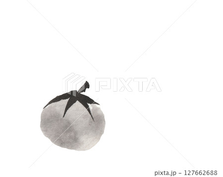 ミニトマト 手描きの食材モノクロイラスト ミニトマト 手描きの食材モノクロイラスト 127662688