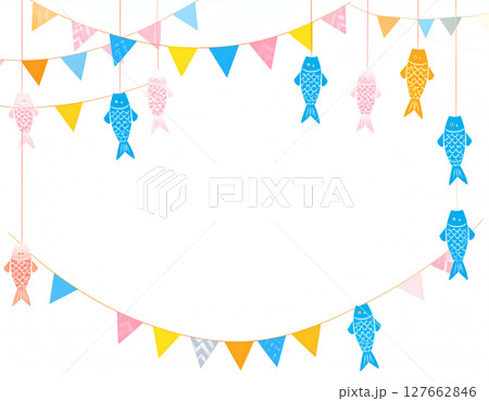 鯉のぼりのシンプルフレーム 127662846