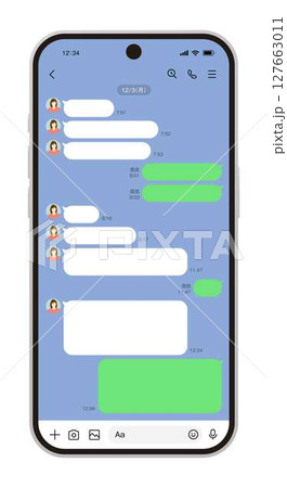 スマートフォン　メッセージ　画面　ベクター 127663011