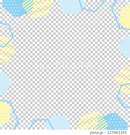 幾何方形框架夏季插畫 幾何方形框架夏季插畫 127663105