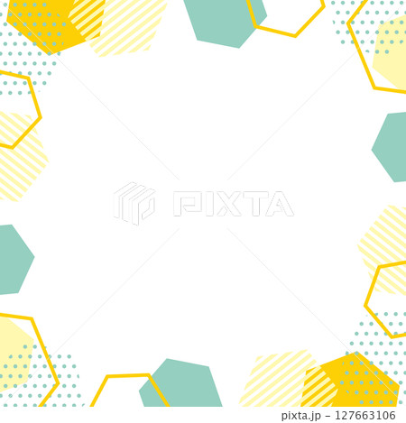 幾何学　正方形　フレーム　ビタミンカラー　イラスト 127663106