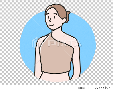 Woman wearing bathing suit 127663107