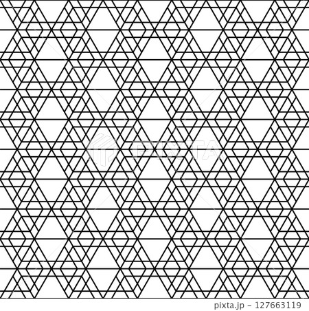 Seamless geometric pattern in Japanese craft style Kumiko Zaiku 127663119