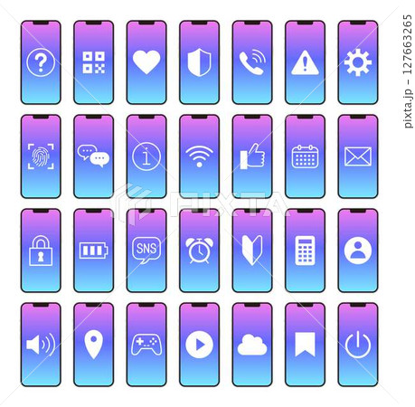 スマホとアイコンバリエーション 127663265