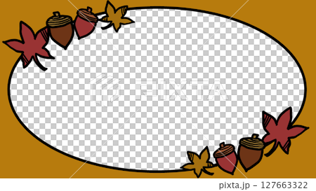 Maple and acorn background frame Maple and acorn background frame 127663322