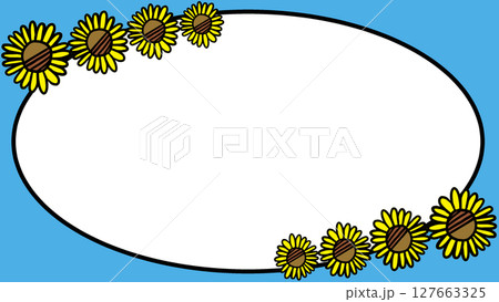 ひまわりの背景フレーム 127663325