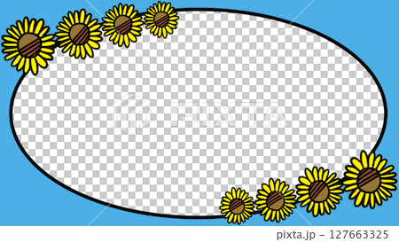 ひまわりの背景フレーム 127663325