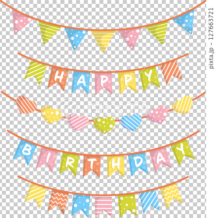 set of bright flags for birthday 127663721