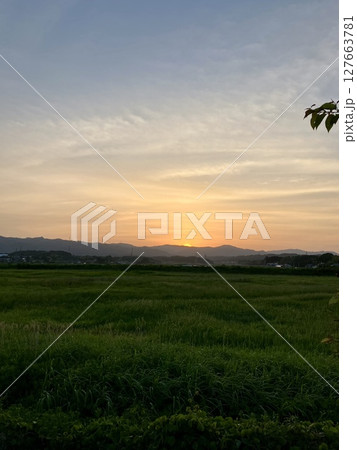 南相馬市の夕日 127663781