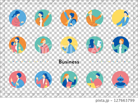 Business scene people icon collection 127663799