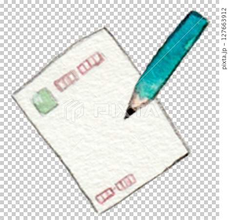 明信片和鉛筆 127663912