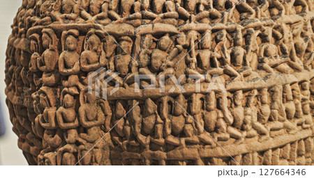 Close-up View On Varaha - Colossal Boar Is Third Incarnation Of Lord Vishnu. Varaha and His Consort Bhumi. Varaha Is Depicted As Boar Or In Anthropomorphic Form, With Boar's Head And Human Body 127664346