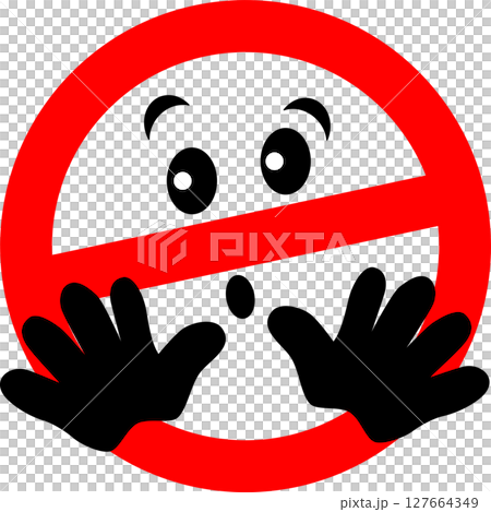 紅色圓臉禁止擅入標誌 127664349