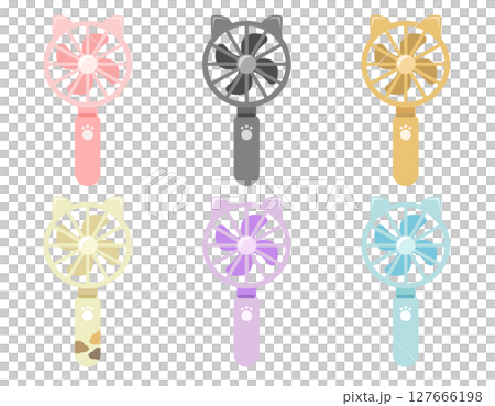 帶有貓耳的便攜式電風扇(便攜式風扇)有六種不同顏色 - 插圖 帶有貓耳的便攜式電風扇(便攜式風扇)有六種不同顏色 - 插圖 127666198