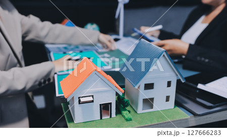 Sustainable development with renewable energy solutions, ecology concept, green business. Sustainable development with renewable energy solutions, ecology concept, green business. 127666283